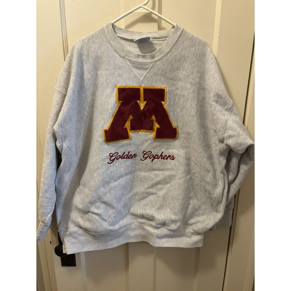 Vintage 90’s University Of Minnesota Golden Gophers Gray Sweatshirt XXL